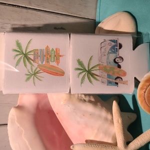 VINTAGE BEACH theme Beverage holder set of 2 for can water bottle beer NWT